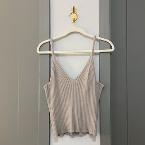 H&M Ribbed Knit Camisole - Light Gray